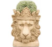 Casa Padrino Pot de fleurs baroque Tête de lion avec couronne Beige H. 41 cm - Pot de fleurs de style baroque