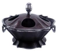 Casa Padrino Rafraîchisseur à vin baroque pour 4 bouteilles Aluminium / Argent antique H 20 cm, diamètre 44 cm - Porte-vin Hôtel Décoration