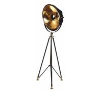 Casa Padrino Rétro lampe de studio tripode noir / or H. 190 cm - métal Lampadaire