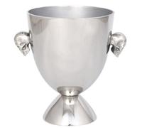 Casa Padrino Seau à glace en aluminium Skull Argent Ø 15 x H. 20 cm - Seau à vin - Seau à champagne avec 2 poignées - Accessoires gastronomiques