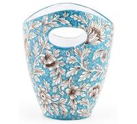 Casa Padrino Seau à glace en céramique de luxe bleu clair / multicolore Ø 27 x H. 25 cm - Seau à glace fait main & peint à la main - Seau à vin - Seau à champagne - Seau à champagne - Qualité de luxe 