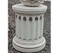 Casa Padrino Socle Baroque Gris Ø 48 x H. 59 cm - Socle de jardin somptueux de style baroque - Socle rond en pierre pour décoration de jardin - Accessoires de décoration baroque de jardin et de terras
