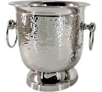 Casa Padrino Support de table pour bouteilles de vin Hauteur avec crocodiles H 18 cm, diamètre 17 cm- Rafraîchisseur de vin nickelé Support pour bouteilles de vin Rafraîchisseur de bouteilles de vin