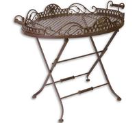 Casa Padrino Table de jardin Art Nouveau Marron Largeur 56 cm x H. 66 cm - Meubles Art Déco