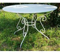 Casa Padrino Table de jardin en fer forgé - différentes couleurs - Ø115 cm x H75 cm - Meubles de jardin de luxe