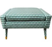 Casa Padrino Tabouret de Luxe Vert / Or 76 x 62 x H. 46 cm - Tabouret de salon style néo-classique - Meuble de salon design années cinquante soixante