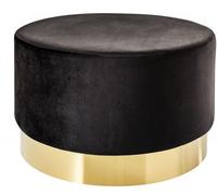 Casa Padrino Tabouret rond design noir / or l. 55 x h. 35 cm - Meubles de salon