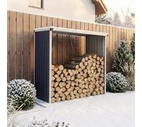 casa.pro Abri-Bûches Couvert Solide Support pour Bois de Chauffage Robuste Range-Bûches pour Stockage Extérieur du Bois en Acier Galvanisé 158 x 80 x 152 cm Anthracite