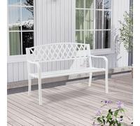 Banc de jardin 'Opsasar' pour 2-3 personnes acier 127 x 53,5 x 88 cm blanc