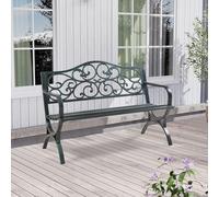 Banc de jardin 'Utav' pour 2-3 personnes acier 127 x 53 x 79 cm gris foncé avec patine verte