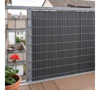 casa.pro Brise-Vue en PVC Cefalu avec Traverse de Renfort Résistant aux UV et aux Intempéries Longueur Découpable Cache Balcon Extérieur pour Jardin Terrasse 100 x 500 cm 16 mm Anthracite