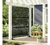 casa.pro Cloison de Séparation pour Extérieur Intérieur Paravent Séparateur de Pièces Panneau d'Intimité Design pour Délimiter Différentes Espaces Décoratif Acier Galvanisé 180 x 90 x 40 cm Noir