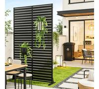 casa.pro Cloison de Séparation pour Extérieur Intérieur Paravent Séparateur de Pièces Panneau d'Intimité Design pour Délimiter Différentes Espaces Décoratif Acier Galvanisé 180 x 90 x 40 cm Noir