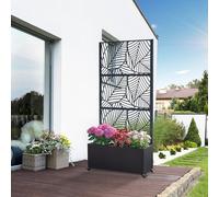 Cloison 'Surnskoki' avec bac à fleurs Roulettes Acier 190 x 82 x 38 cm Noir