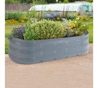casa.pro Jardinière Surélevée Grande Taille Lit Surélevé Bac à Fleurs Carré Potager Haute Parterre de Jardin Bac de Plantation Extérieur Terrasse Balcon Acier Galvanisé 129 x 50 x 25 cm Anthracite