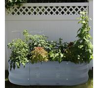 casa.pro Jardinière Surélevée Grande Taille Lit Surélevé Bac à Fleurs Carré Potager Haute Parterre de Jardin Bac de Plantation pour Extérieur Terrasse Balcon Acier Galvanisé 90 x 50 x 25 cm Anthracite