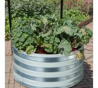 casa.pro Jardinière Surélevée Grande Taille Lit Surélevé Bac à Fleurs Carré Potager Haute Parterre de Jardin Bac de Plantation pour Extérieur Terrasse Balcon Acier Galvanisé 61 x 31 cm Argent