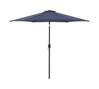 casa.pro Parasol de Jardin Hexagonal Inclinable Elégant Hydrofuge Terrasse Balcon Manivelle Aération Toile en Polyester 270 x 235 cm Bleu Marine