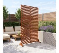 casa.pro Paravent Brise-Vue Kekan Séparateur d'Espace pour Extérieur Intérieur avec Motif à Chevrons Résistant Jardin Terrasse Balcon Salon Acier Corten 180 x 90 x 40 cm Rouille
