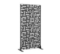 casa.pro Paravent Clôture Cloison de Séparation pour Extérieur et Intérieur Séparateur Idéal pour Jardin Terrasse Patio Salon Studio Acier Galvanisé 180 x 90 x 40 cm Noir