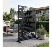 casa.pro Paravent Clôture Cloison de Séparation pour Extérieur et Intérieur Séparateur Idéal pour Jardin Terrasse Patio Salon Studio Acier Galvanisé 180 x 120 x 40 cm Noir