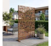 casa.pro Paravent Clôture Cloison de Séparation pour Extérieur et Intérieur Séparateur Idéal pour Jardin Terrasse Patio Salon Studio Acier Galvanisé 180 x 120 x 40 cm Noir