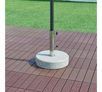 casa.pro Pied de Parasol Rond Adapté aux Tiges de 25 32 38 49 mm Poids 25 kg Socle Résistant Poignées Encastrées Granit Acier Inoxydable Plastique 38 x 9 cm Gris