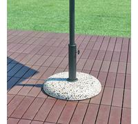 casa.pro Pied de Parasol Rond avec Adaptateurs 37 42 52 58 mm Fixation Facile Couche de Protection Résistant aux Intempéries Béton Fer Plastique 45 x 6 cm Aspect Pierre