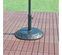 casa.pro Pied de Parasol Rond avec Motif Décoratif Adaptateurs 37/42/52/58 mm Fixation Facile Couche de Protection Résistant aux Intempéries Béton Fer Plastique 50 x 7 cm Noir