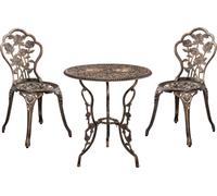 [casa.pro]® Set Bistro fonte bronze table+chaise Set 3 pièces antique Garniture de jardin