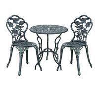 casa.pro Table de jardin Bistro 60cm Rond Vert avec 2 - Bon