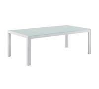 [casa.pro]® Table basse extérieure en verre 100 x 50 x 35 cm Blanc