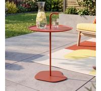 casa.pro Table d'Appoint de Jardin Calimera 56,5 x 38 cm Acier Terre Cuite | avec poignée intégrée, extérieur, terrasse, balcon, table basse, piscine, salon, bout de canapé