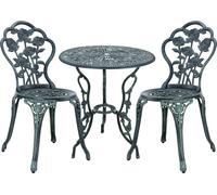 casa.pro Table de jardin Bistro 60cm Rond Vert avec 2 - Bon