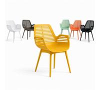 casa pura Chaise de Jardin Mayfield Jaune 1 pièce, Fauteuil Design avec Accoudoirs, Résine Polypropylène, Résistant aux Intempéries, pour Terrasse, Balcon, Patio et Intérieur, Charge jusqu'à 150 kg