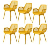 casa pura Chaise de Jardin Mayfield Jaune 6 pièces, Fauteuil Design avec Accoudoirs, Résine Polypropylène, Résistant aux Intempéries, pour Terrasse, Balcon, Patio et Intérieur, Charge jusqu'à 150 kg