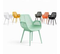 casa pura Chaise de Jardin Mayfield Vert 1 pièce, Fauteuil Design avec Accoudoirs, Résine Polypropylène, Résistant aux Intempéries, pour Terrasse, Balcon, Patio et Intérieur, Charge jusqu'à 150 kg