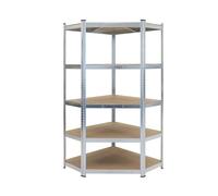casa pura Étagère d'angle galvanisée pour Charges Lourdes - 180 x 90 x 40 cm - Charge maximale : 875 kg - 175 kg par Niveau - Étagère et établi - Étagère de Cave avec 5 étagères réglables