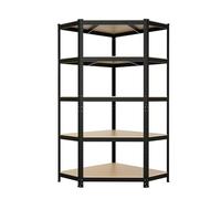casa pura Étagère d'angle pour Charges Lourdes - Noir - 180 x 90 x 40 cm - Charge maximale : 875 kg - 175 kg par Niveau - Étagère et établi - Étagère de Cave avec 5 étagères réglables