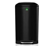 casa pura - Poubelle à pédale cube avec abaissement automatique, 30 litres avec couvercle Softclose, fermeture anti-odeur, en acier inoxydable, noir, 30 litres