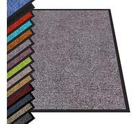 casa pura Rhine - Tapis d’entrée - Beige Clair - 60 x 90 cm | Paillasson absorbant et anti-salissures en polyamide, envers antidérapant en PVC, lavable à 30 °C, pour maison et locaux pro
