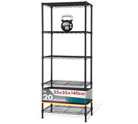 casa pura Rocky Étagère en métal anthracite - Étagère de rangement décorative et robuste pour salle de bain, cuisine, bureau, entrepôt, cave (5 étagères - 55 (l) x 35 (P) x 140 (H) cm)