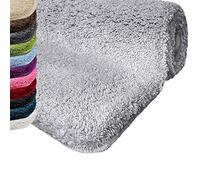 casa pura Tapis de Bain Qualité Premium Oeko Tex | Epais, Moelleux, Absorbant | Lavable en Machine | Nombreuses Tailles et Couleurs | Gris Clair - 50x60cm