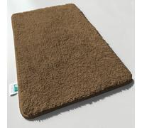 Casa Pura | Tapis de Bain Sky Soft à Poils Longs | Doux et Moelleux Aspect Shaggy | Antidérapant Lavable | Certifié Öko-Tex 100 | Marron, 50 x 80 cm