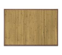 casa pura Tapis en Bambou Naturel hypoallergénique pour Salon, Chambre et Cuisine | Antidérapant et adapté aux Pieds Nus | Bordure Marron Clair, 90 x 120 cm - Modèle Tibet (Nature)