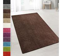casa pura Tapis Shaggy Barcelona (Marron foncé, 80 x 300 cm) | Tapis à poils longs doux en polypropylène avec dos antidérapant