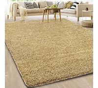 casa pura - Tapis Shaggy - Tapis à Poils Longs - Tapis Doux et épais - Qualité Allemande - Tapis Moelleux pour Salon et Chambre - Barcelona (Beige, 160 x 160 cm)