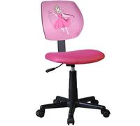 Casa Vital ZUMBINA Chaise de bureau pour enfant 38 x 45 x 77-89 cm, pivotante à 360°, hauteur réglable, rembourrage en tissu, base en plastique, charge maximale 70 kg (rose)