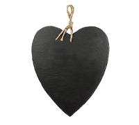 Casa Vivente Plaque de Porte en Forme de Cœur Ardoise Naturelle avec Ficelle en Jute, 23 x 27 x 0,5 CM