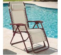 CASABEL chaise pliante Zéro Gravité Terracotta, fauteuil extérieur inclinable et confortable, Acier et toile Textilene résistante
